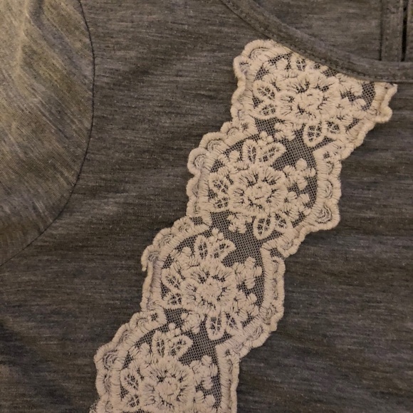 Maurices Grey/ Lace Tee Shirt - Picture 5 of 5